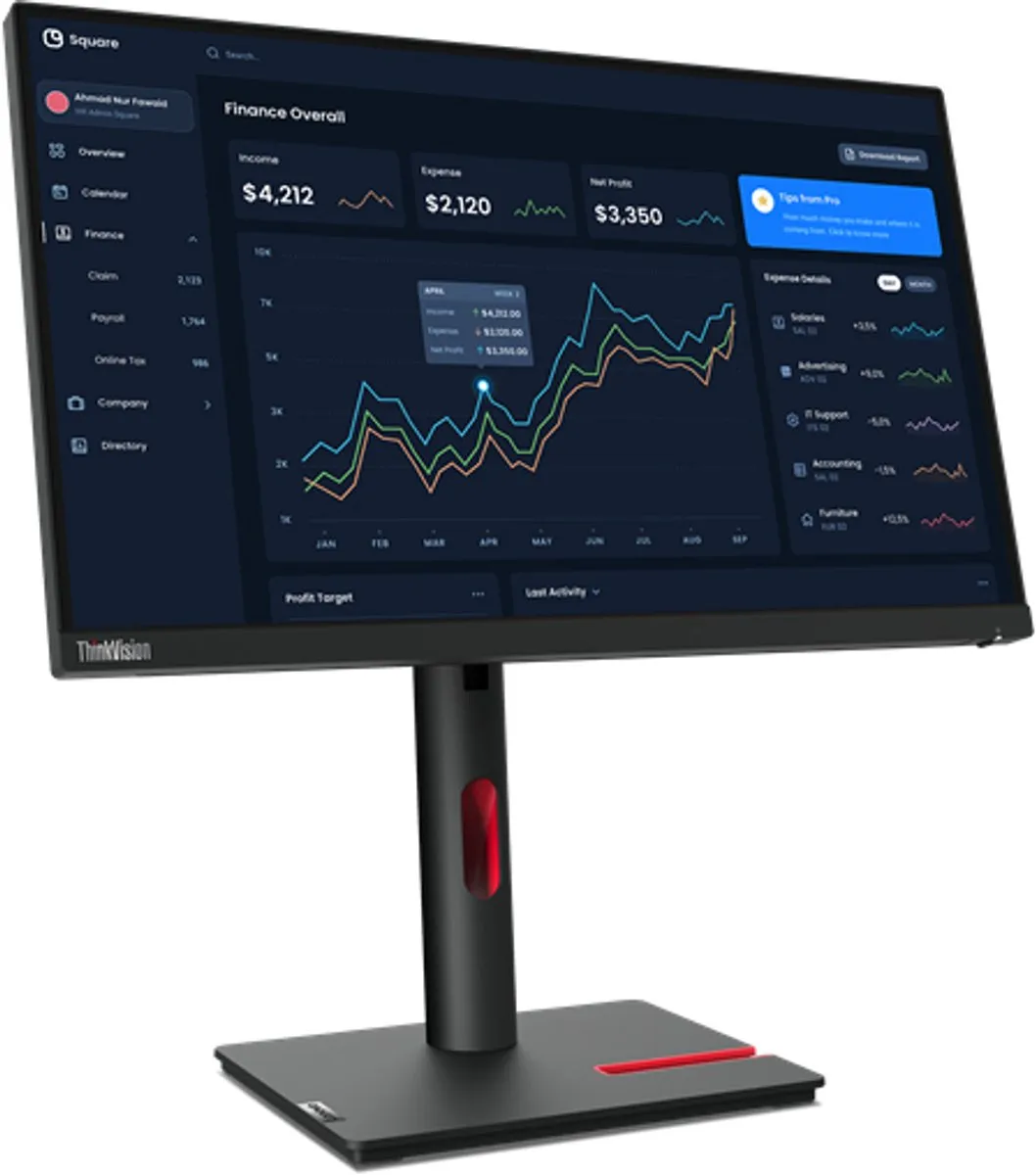 Lenovo ThinkVision T22i-30 Monitor 54,6cm - Full HD - Zwart