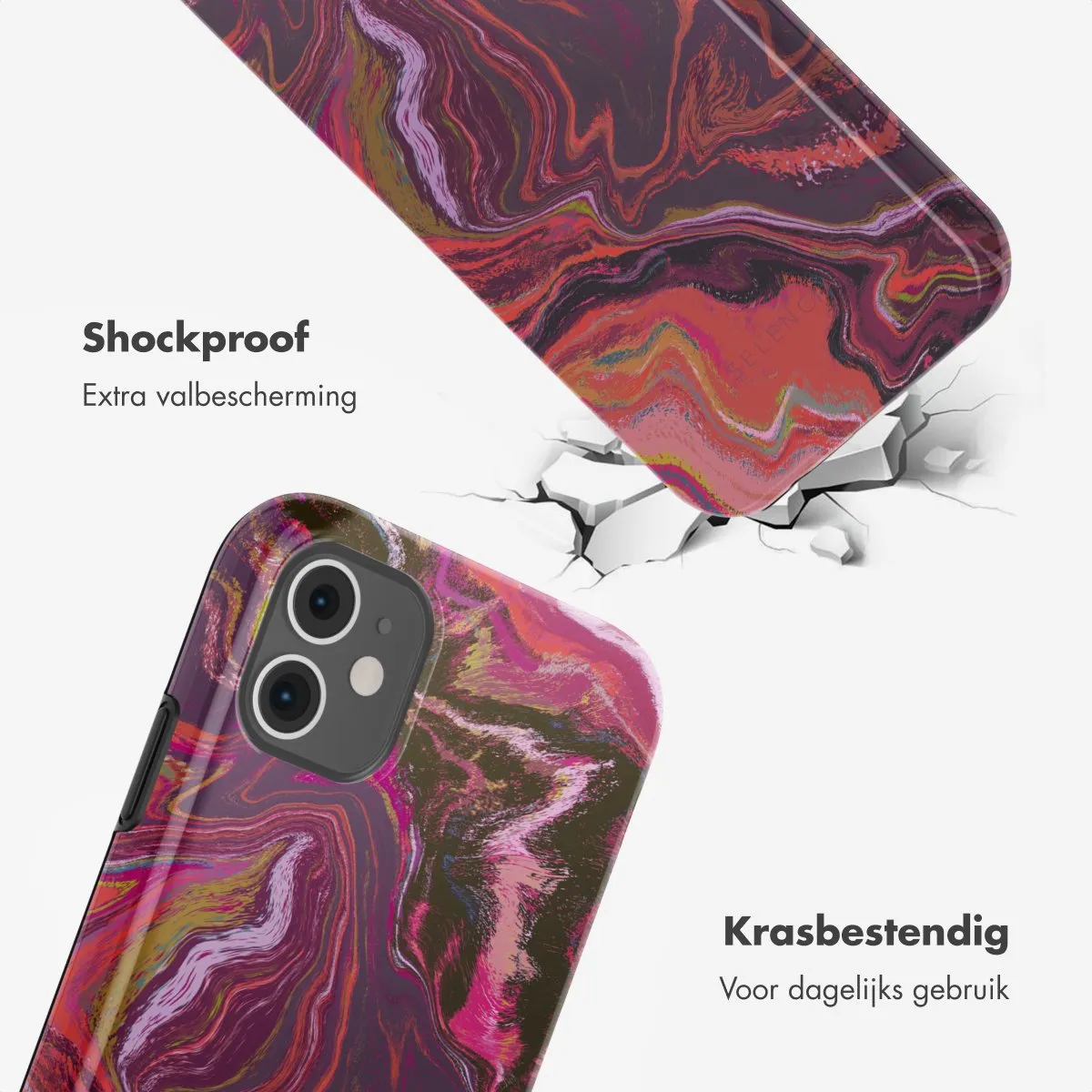 Selencia Hoesje iPhone 11 Marble Purple