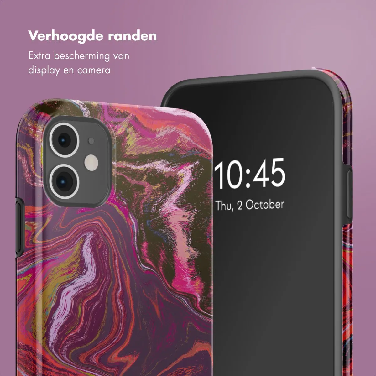 Selencia Hoesje iPhone 11 Marble Purple