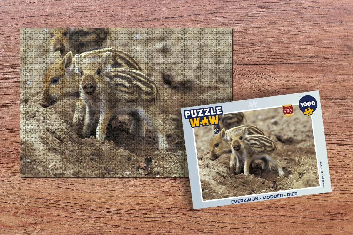 PuzzleWow Everzwijn Modder Legpuzzel 1000 Stuks - Multicolor