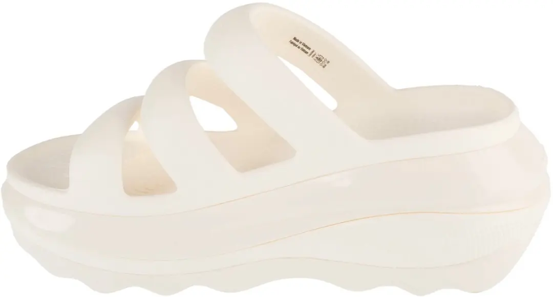 Crocs Classic Mega Crush Tripe Strap Slippers 38/39 - Wit - afbeelding 2 van 5