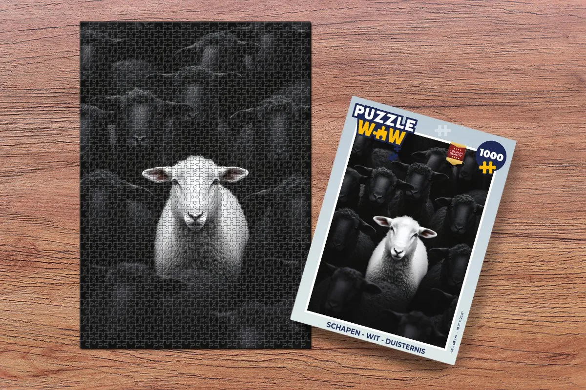 PuzzleWow Schapen Legpuzzel 1000 Stuks - Wit