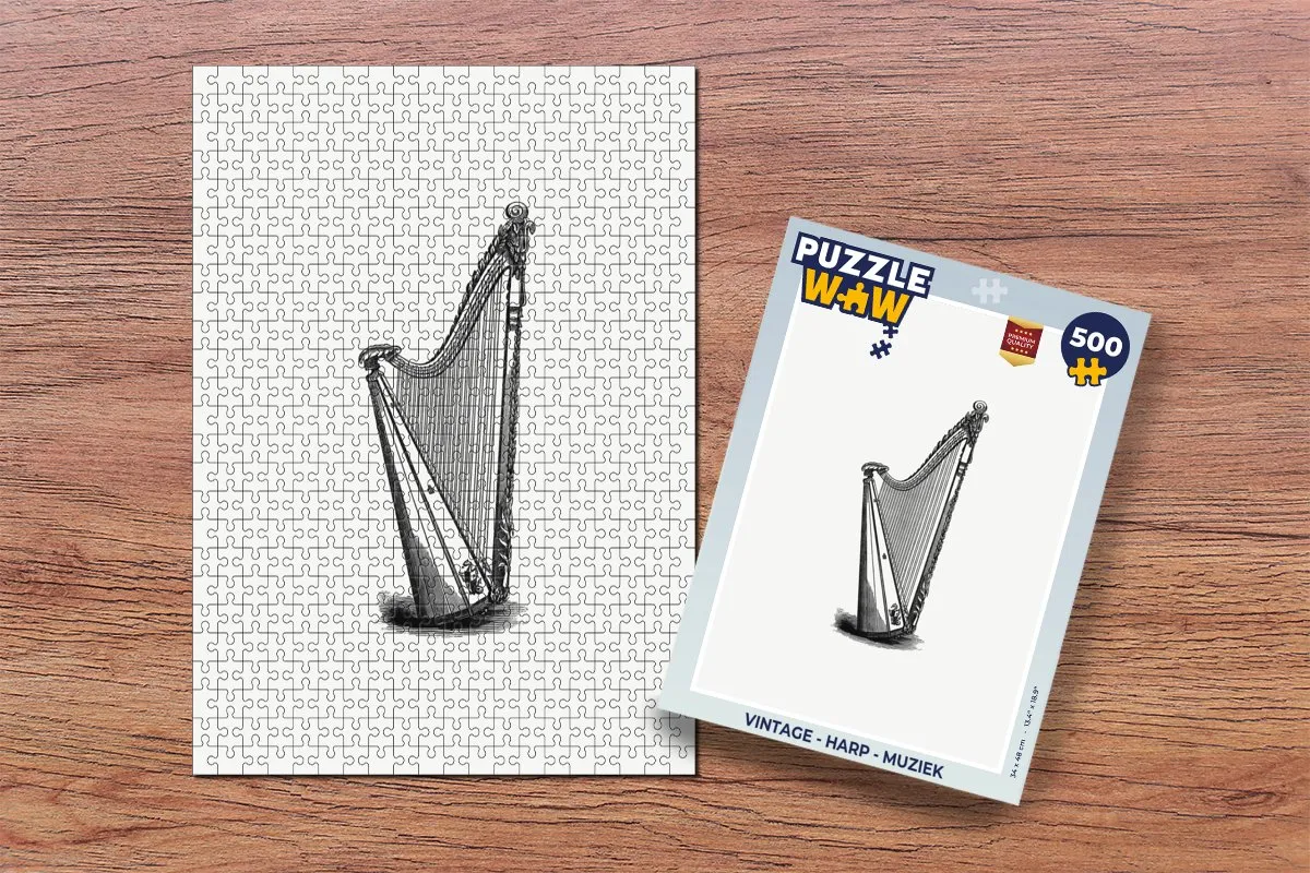 PuzzleWow Vintage Harp Legpuzzel 500 Stuks - Multicolor