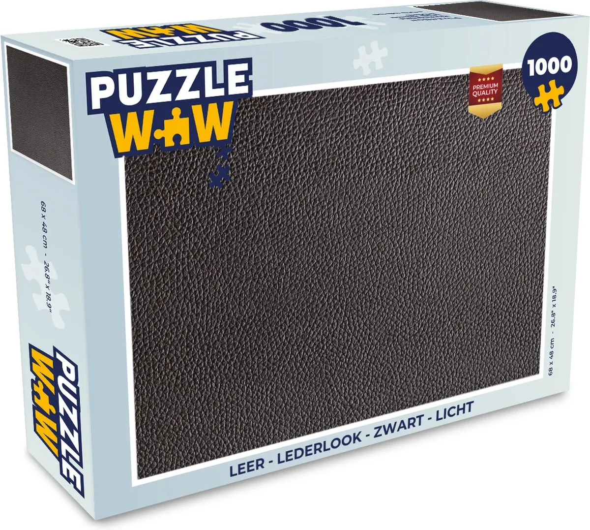 PuzzleWow Legpuzzel 1000 Stuks - Lederlook Zwart