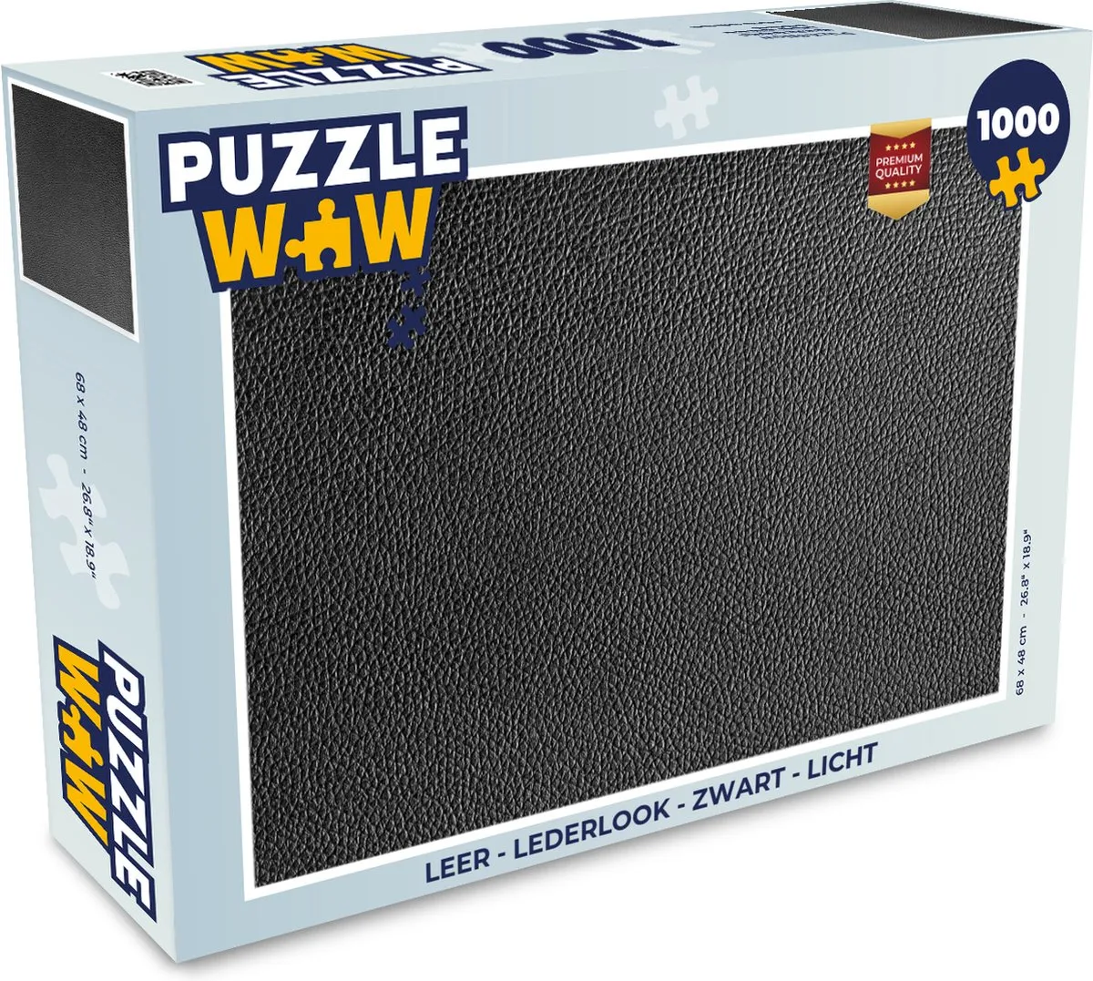 PuzzleWow Legpuzzel 1000 Stuks - Lederlook Zwart