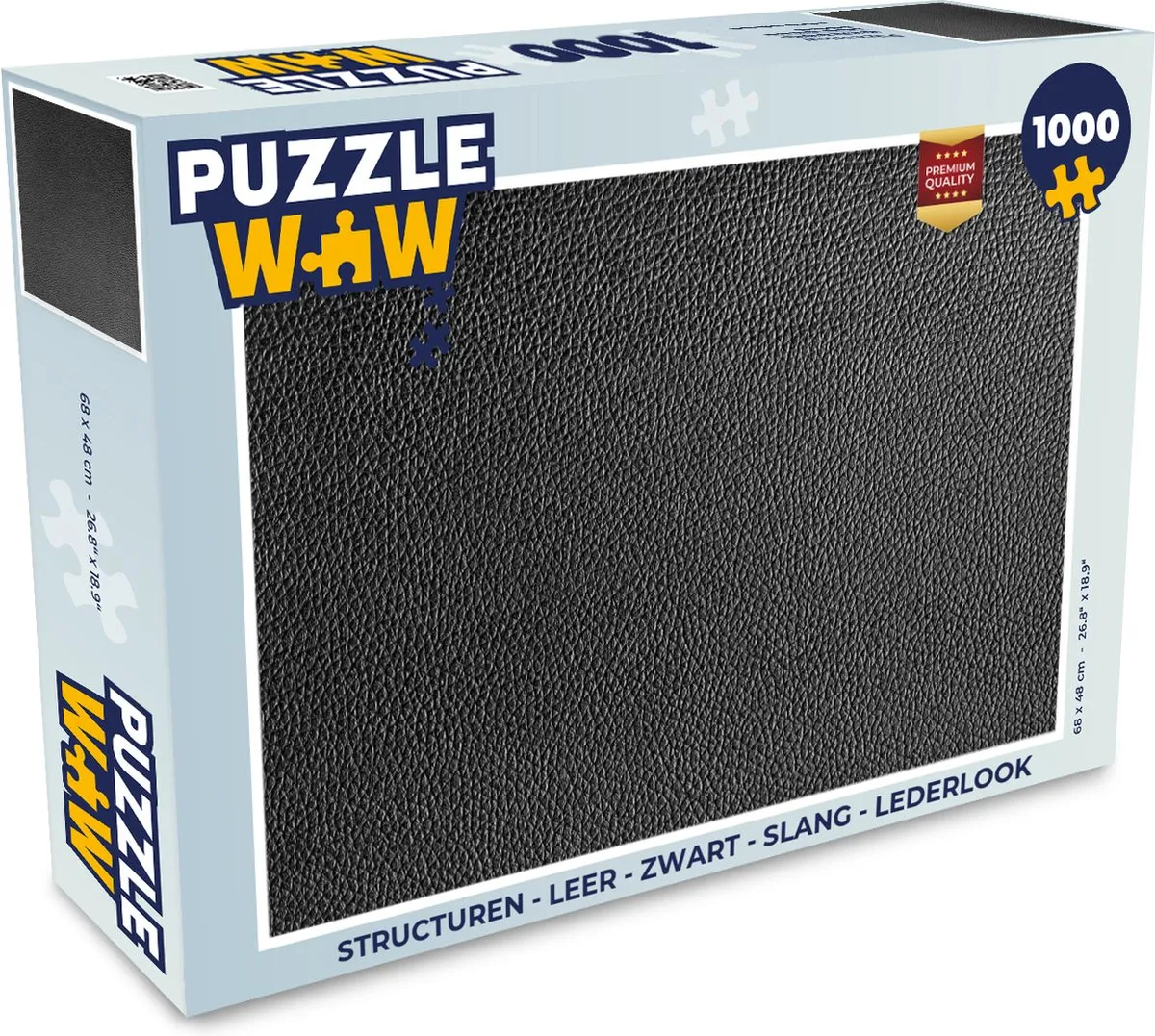 PuzzleWow Legpuzzel 1000 Stuks - Lederlook Zwart