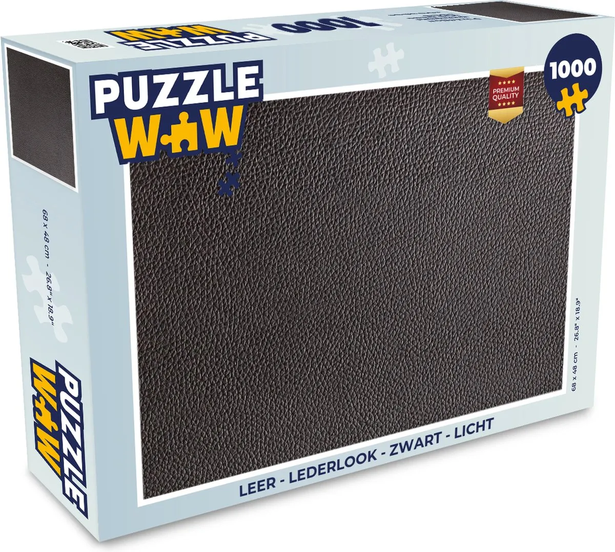 PuzzleWow Legpuzzel 1000 Stuks - Lederlook Zwart