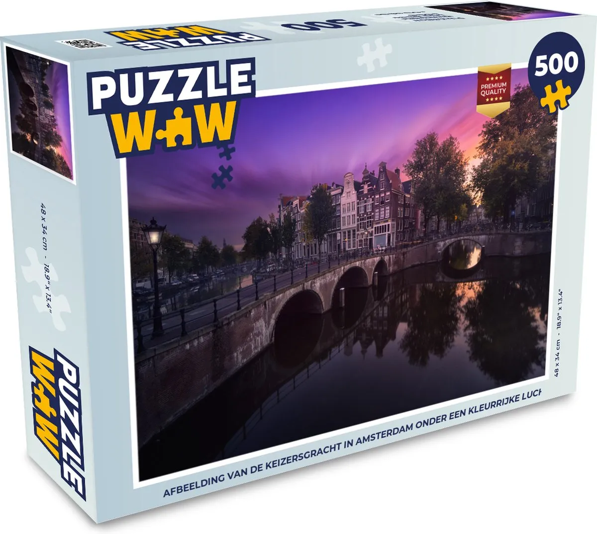 PuzzleWow Legpuzzel Keizersgracht Amsterdam 500 Stuks - Multicolor