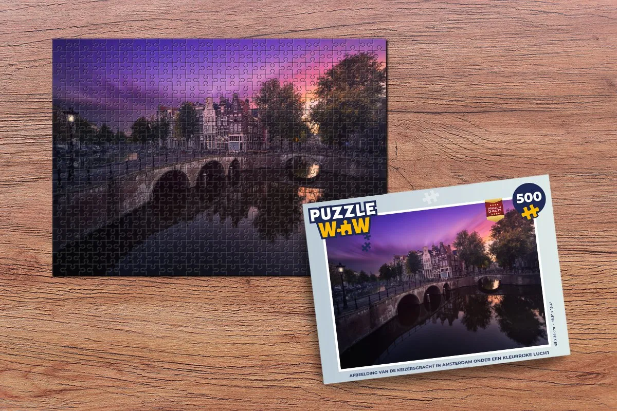 PuzzleWow Legpuzzel Keizersgracht Amsterdam 500 Stuks - Multicolor