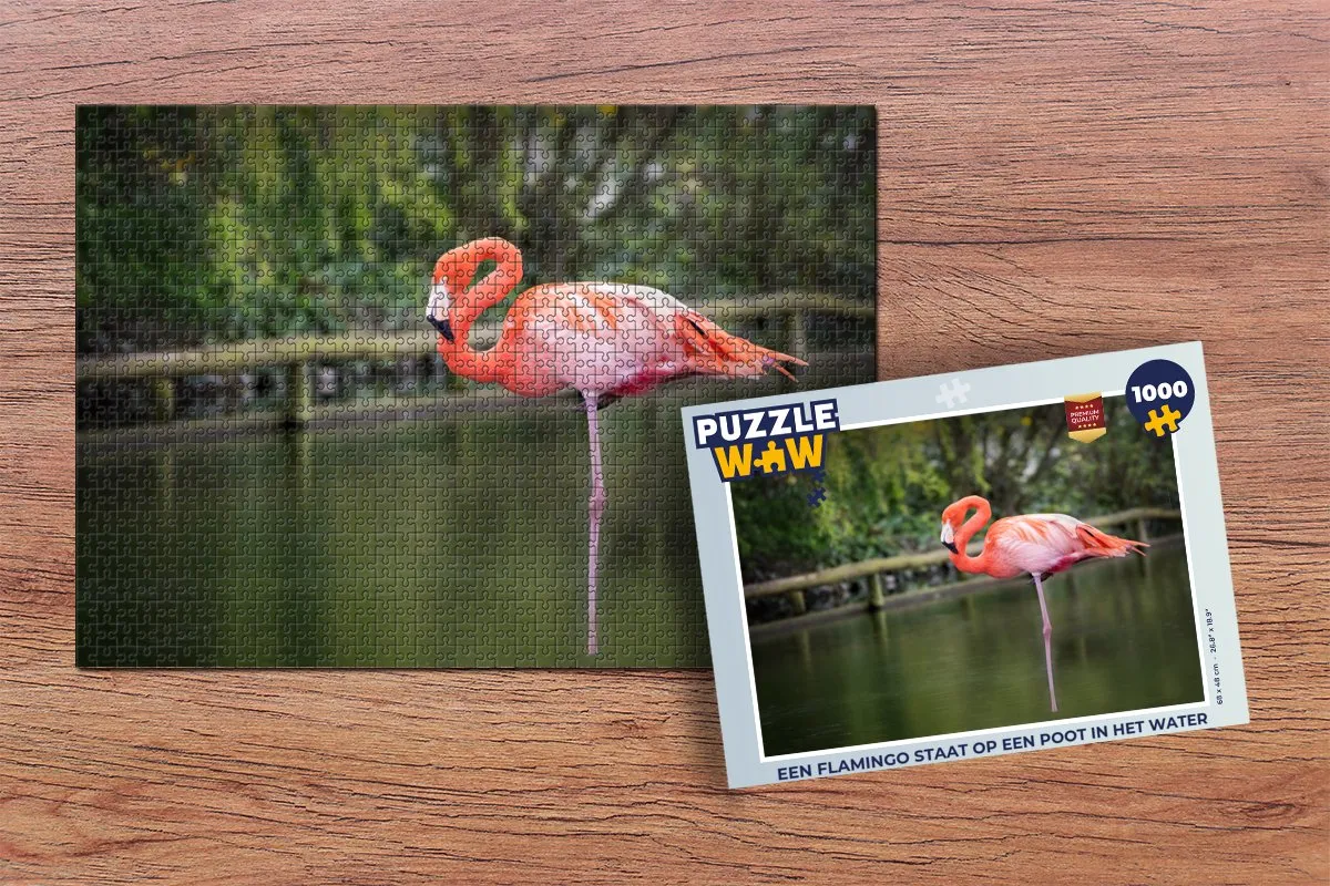 PuzzleWow Legpuzzel Flamingo 1000 Stuks - Multicolor