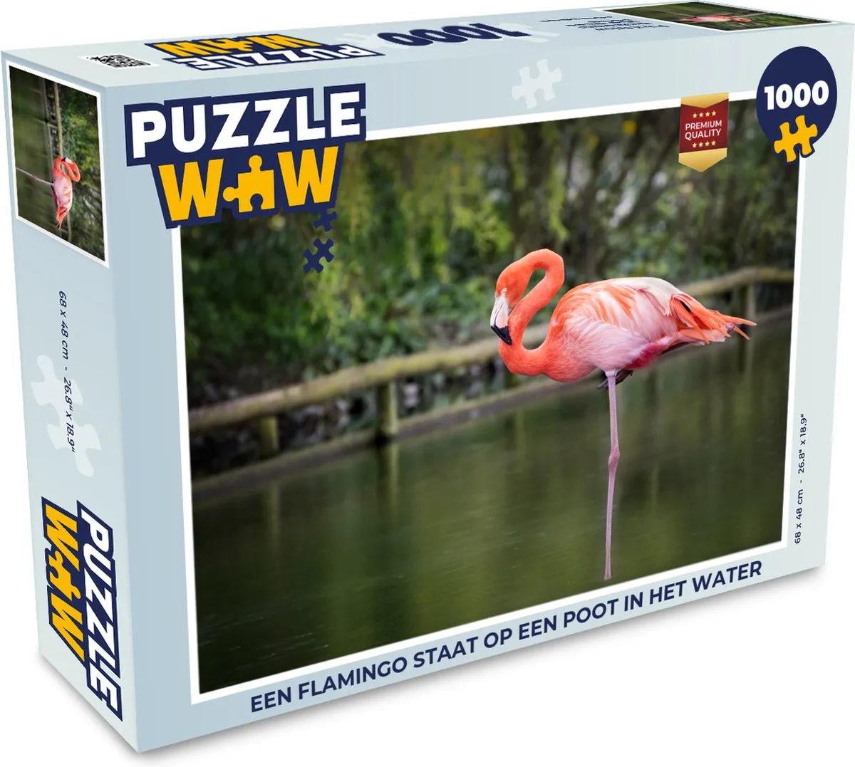 PuzzleWow Legpuzzel Flamingo 1000 Stuks - Multicolor