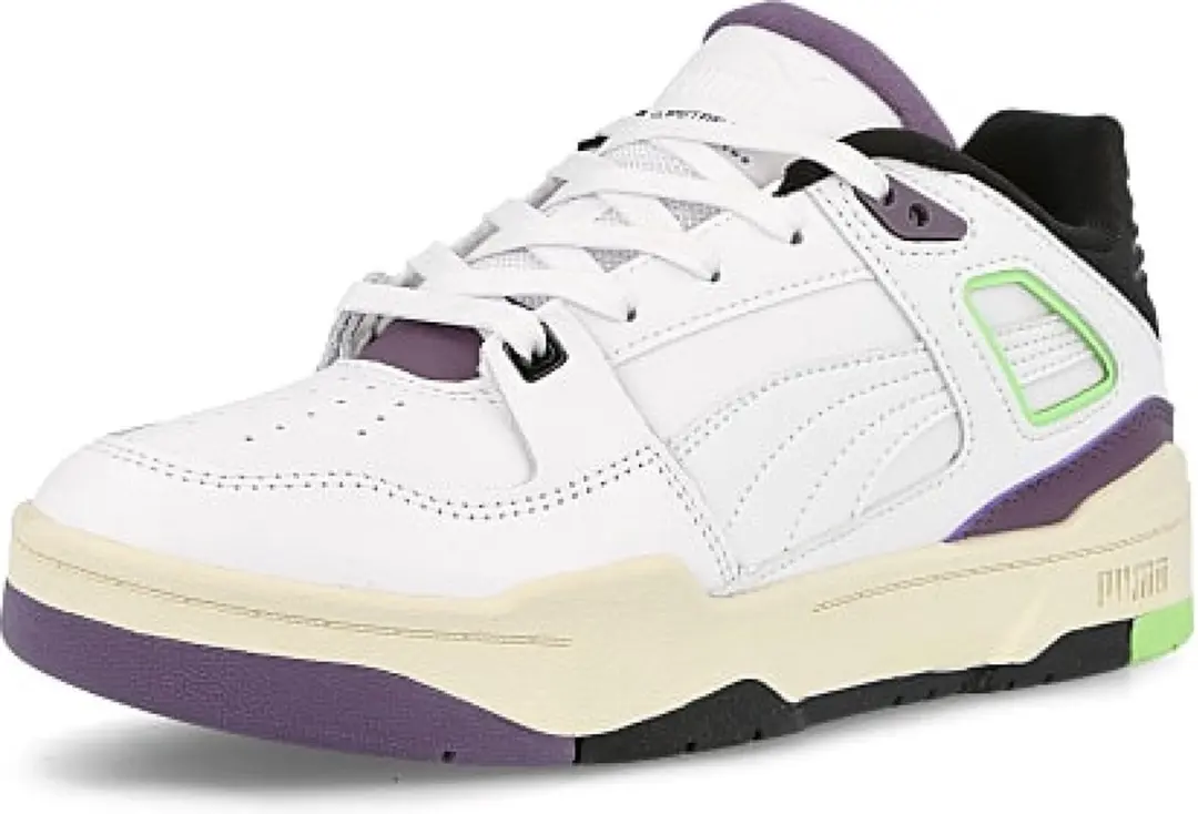 PUMA Slipstream Low Sneakers - Unisex - Wit/Zwart/Paars/Lichtgroen - afbeelding 6 van 6