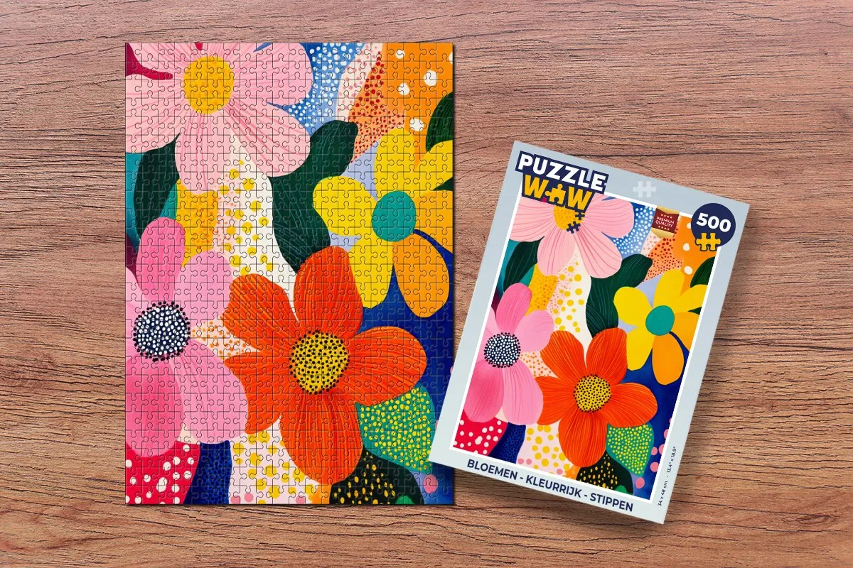 PuzzleWow Bloemen Legpuzzel 500 Stuks - Stippen Modern