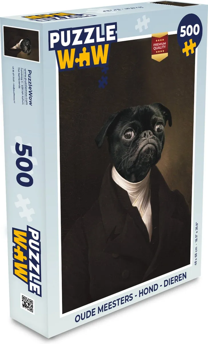 PuzzleWow Oude Meesters Hond Legpuzzel 500 Stuks