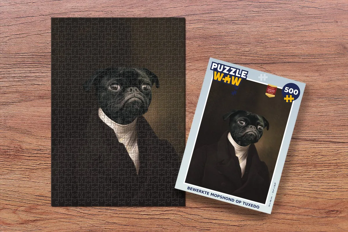 PuzzleWow Oude Meesters Hond Legpuzzel 500 Stuks - Multicolor