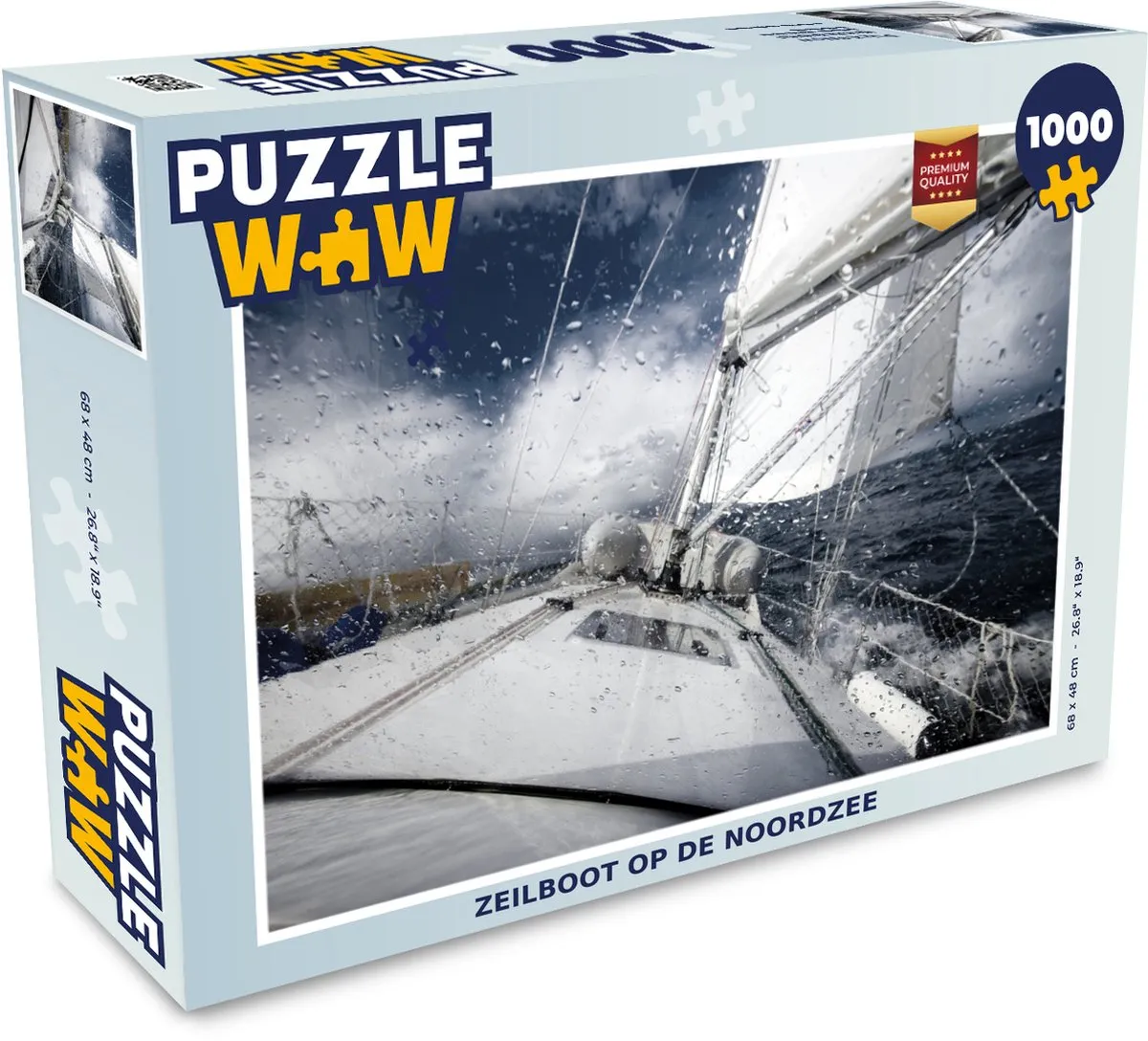 PuzzleWow Zeilboot op de Noordzee Legpuzzel 1000 Stuks - Multicolor