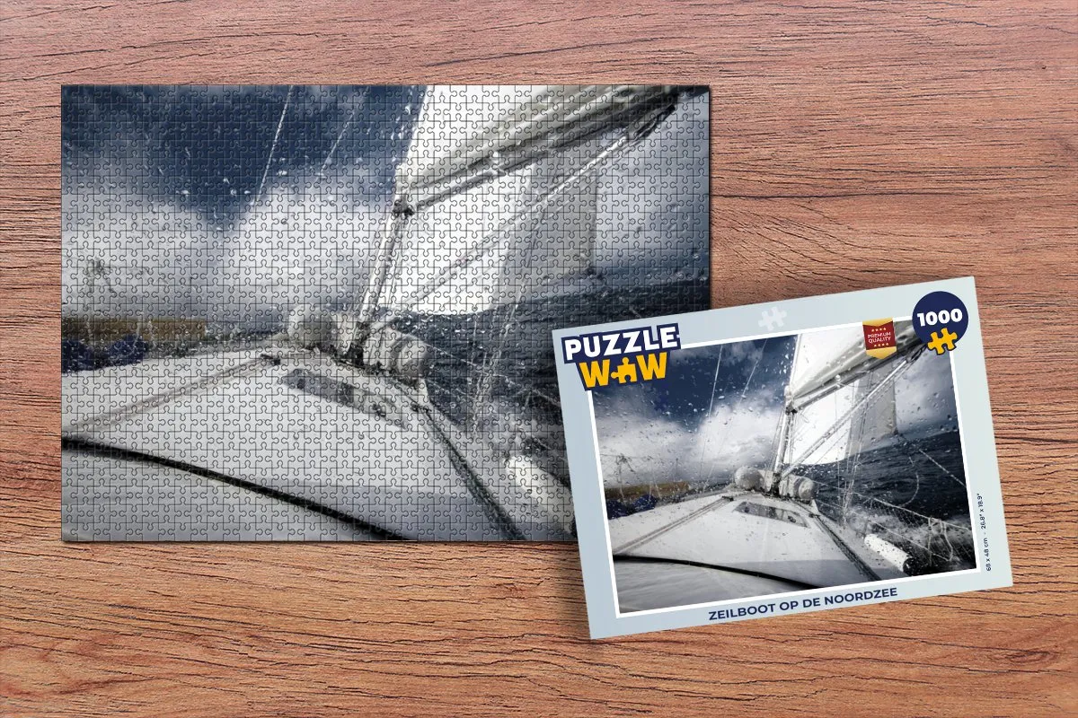 PuzzleWow Zeilboot op de Noordzee Legpuzzel 1000 Stuks - Multicolor