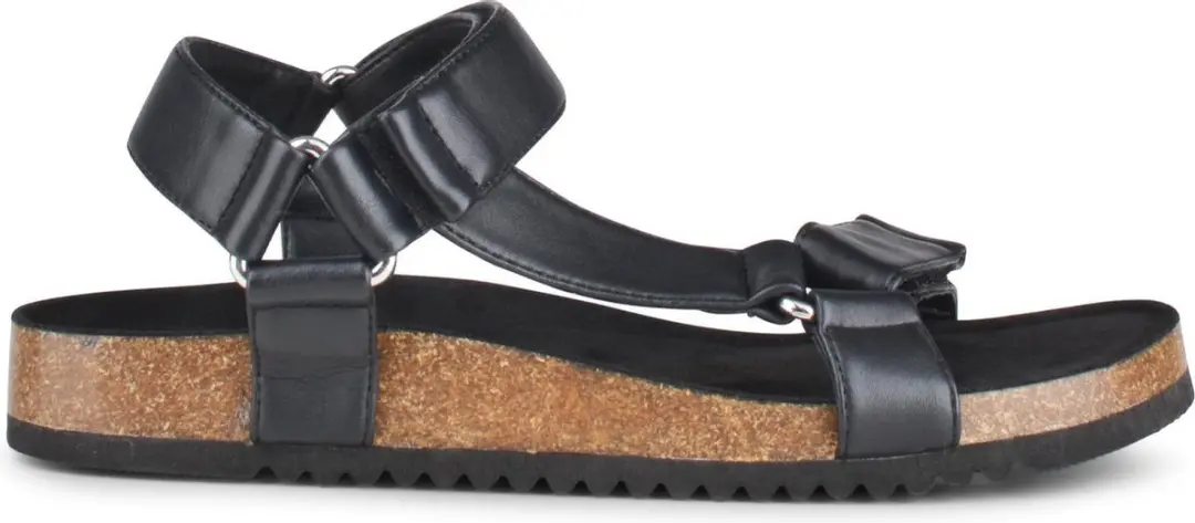 PS Poelman AMON Dames Faux PU Imitatie Leren Sandalen met Klittenband