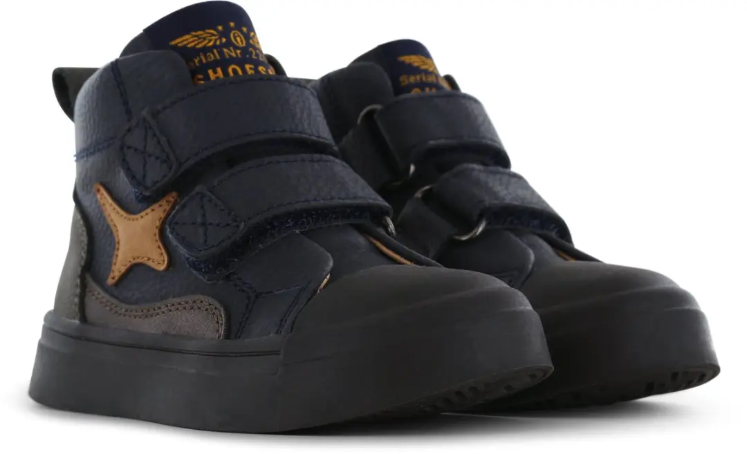 Shoesme Blauwe Bootie Cognac Patch Sneakers - Jongens - afbeelding 4 van 6