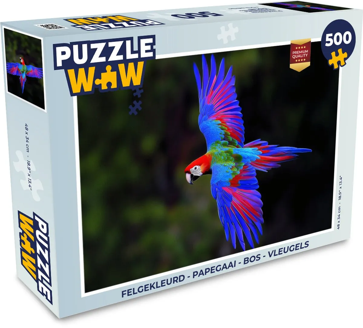 PuzzleWow Papegaai Legpuzzel 500 Stuks - Felgekleurd