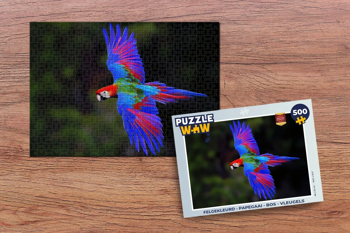 PuzzleWow Papegaai Legpuzzel 500 Stuks - Felgekleurd