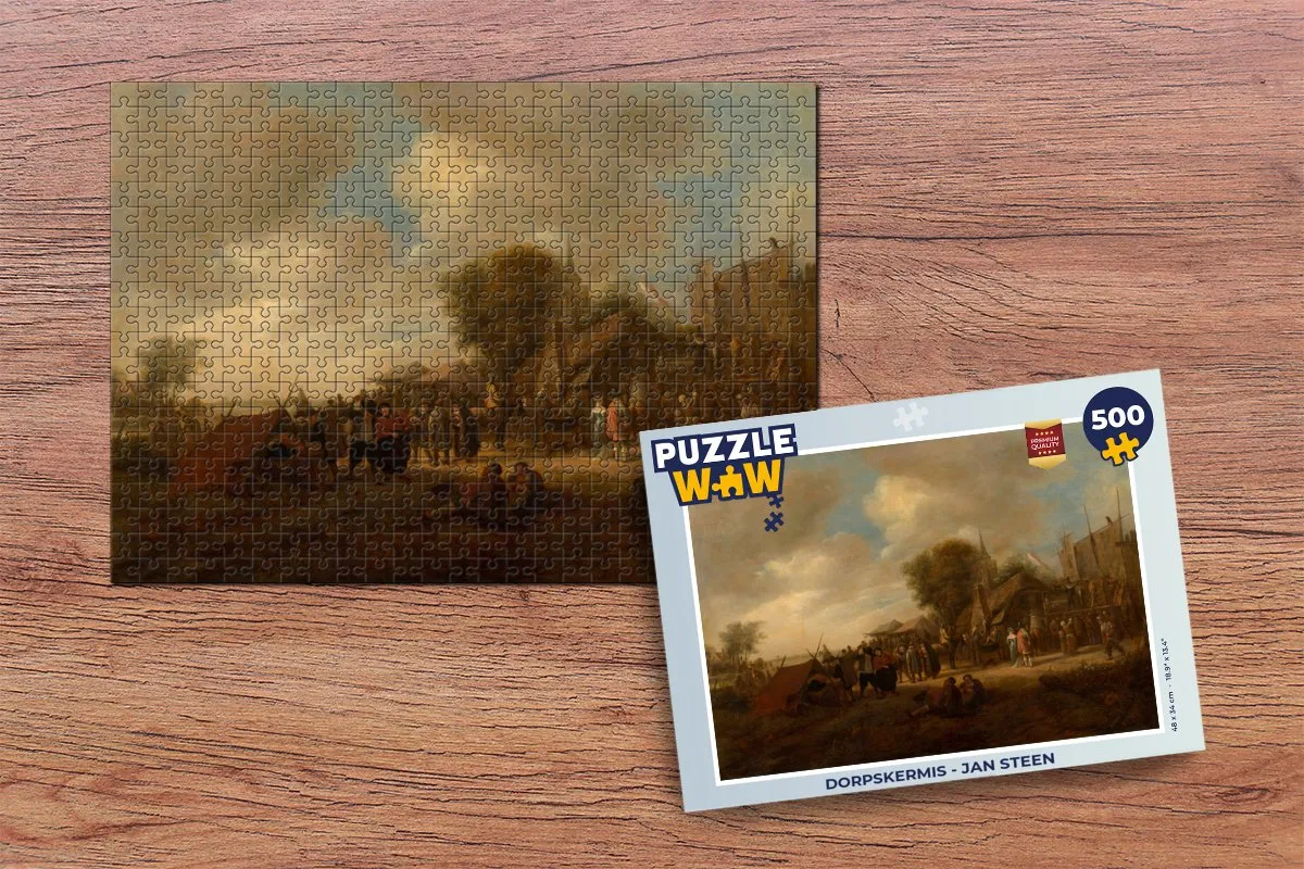 PuzzleWow Dorpskermis Jan Steen Legpuzzel 500 Stuks - Multicolor