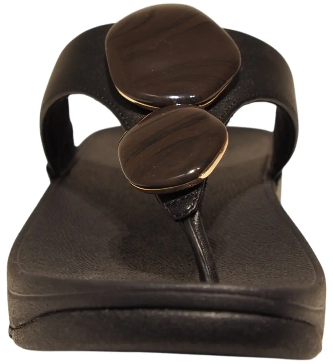 FitFlop Lulu Marbled Stone Toe-post Slippers - Zwart 42 - afbeelding 5 van 6