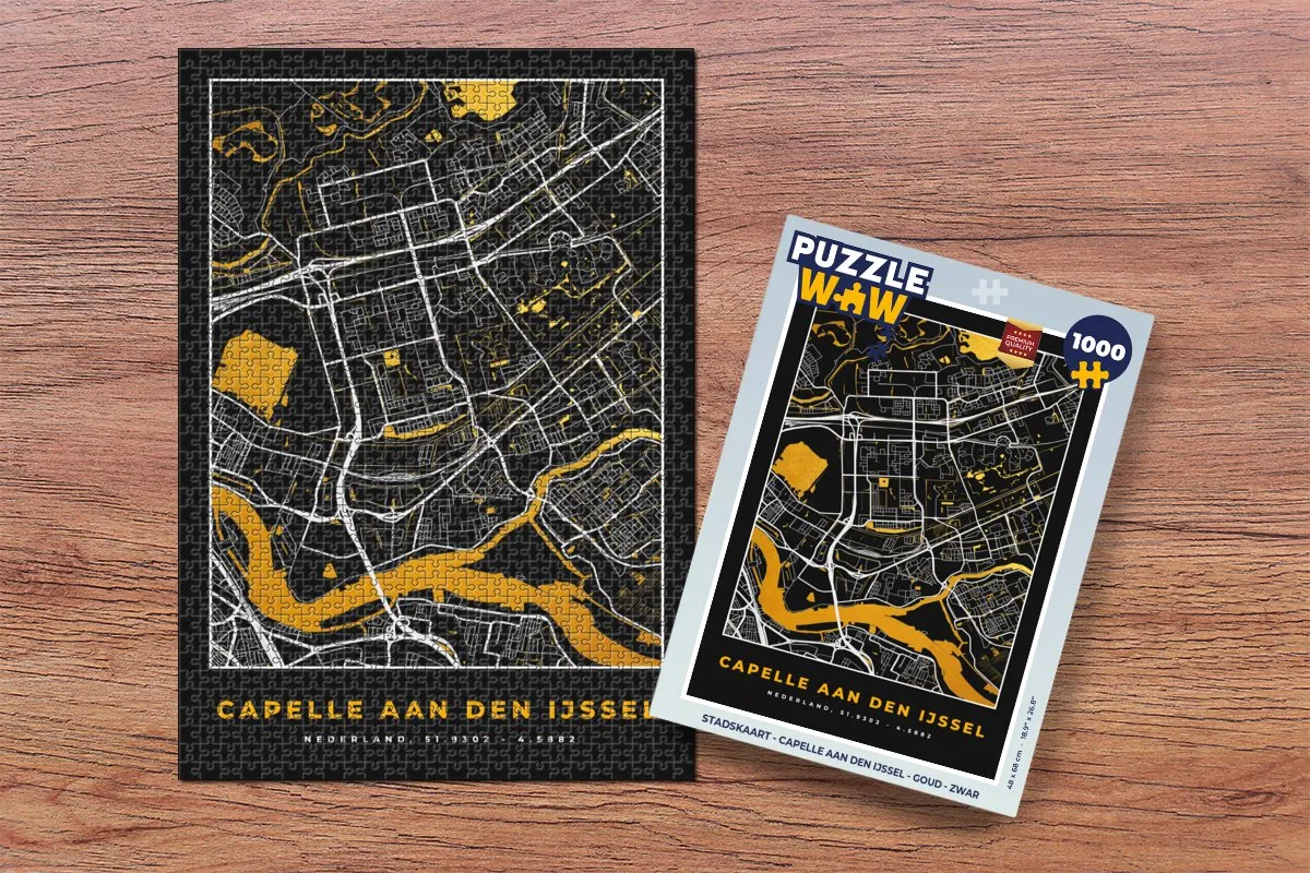 PuzzleWow Stadskaart Capelle aan den IJssel Legpuzzel 1000 Stuks - Multicolor