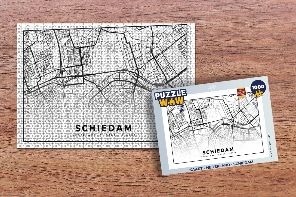 PuzzleWow Legpuzzel Schiedam 1000 Stuks - Multicolor