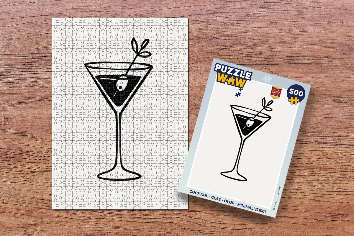 PuzzleWow Cocktail Glas Minimalistisch Legpuzzel 500 Stuks - MPN 8721374601915