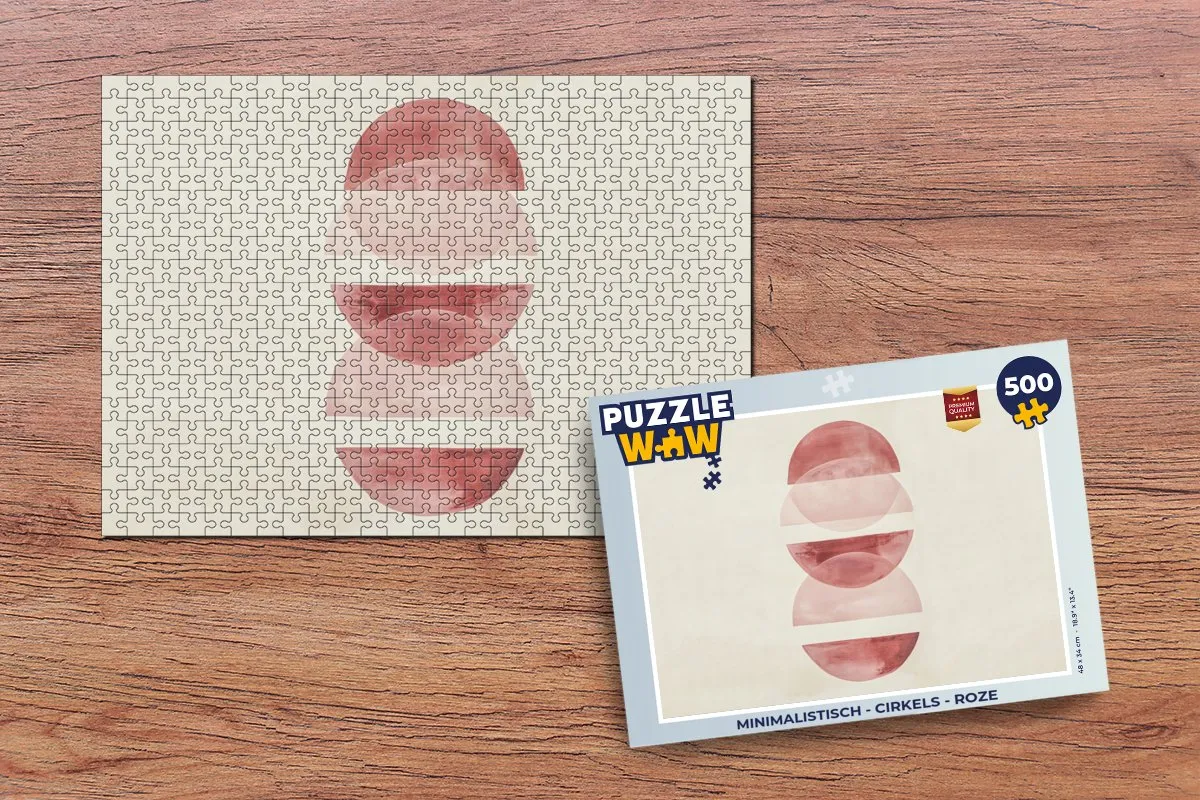 PuzzleWow Minimalistisch Roze Legpuzzel 500 Stuks - 8721374600154