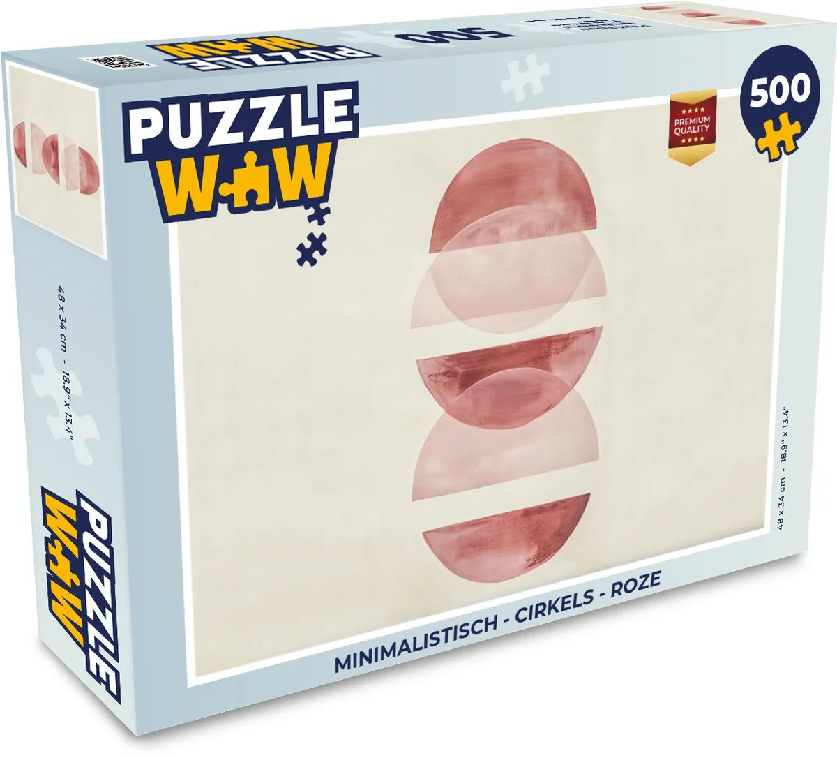 PuzzleWow Minimalistisch Roze Legpuzzel 500 Stuks - 8721374600154