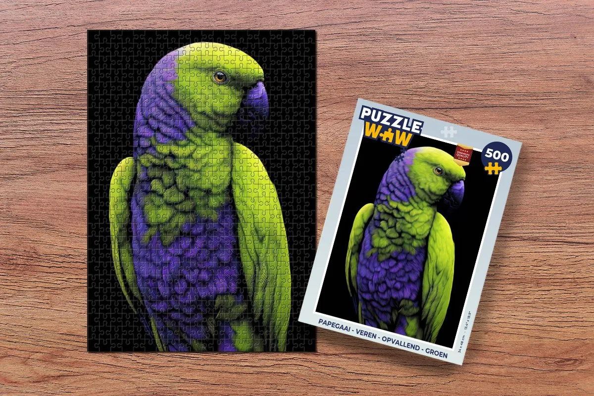 PuzzleWow Papegaai Legpuzzel 500 Stuks - Groen