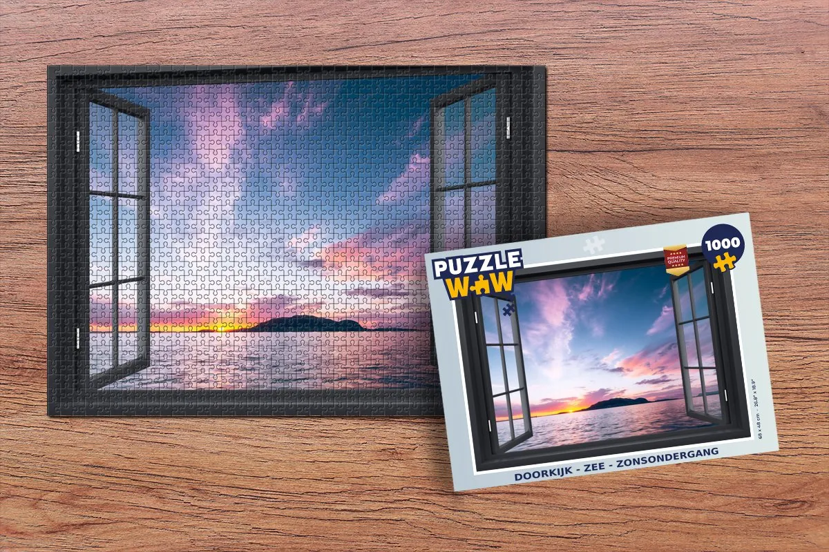 PuzzleWow Zee Zonsondergang Legpuzzel 1000 Stuks - Multicolor