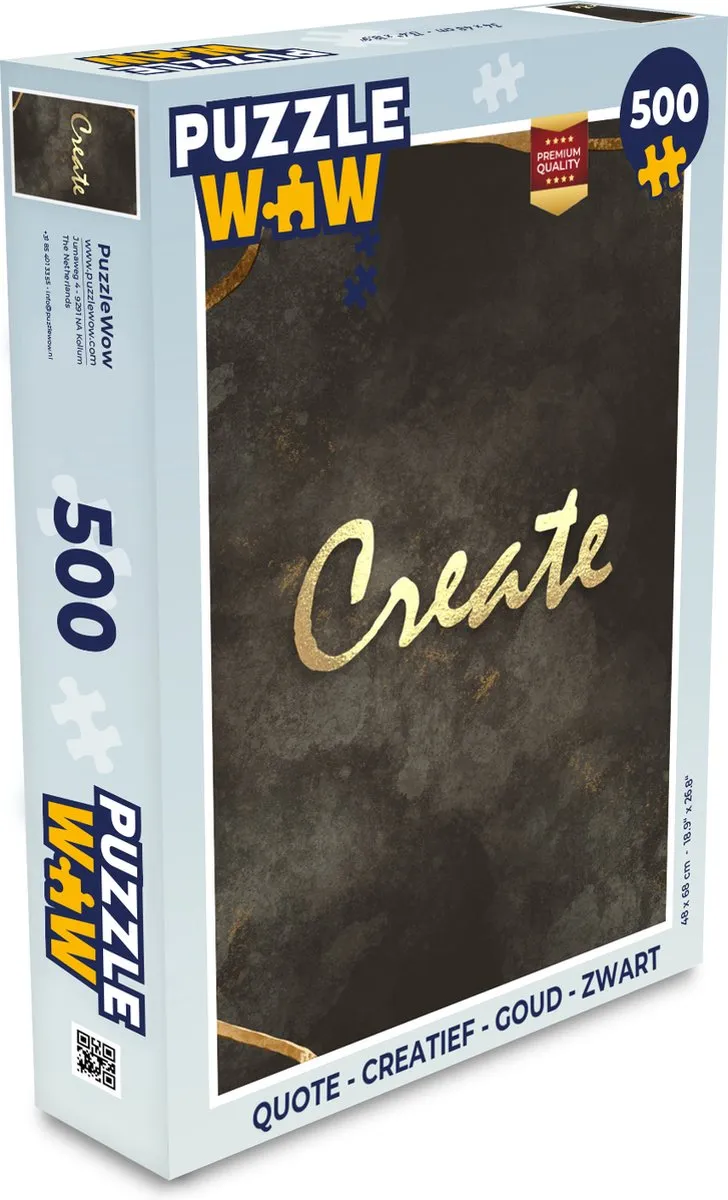 PuzzleWow Quote Legpuzzel 500 Stuks - Multicolor