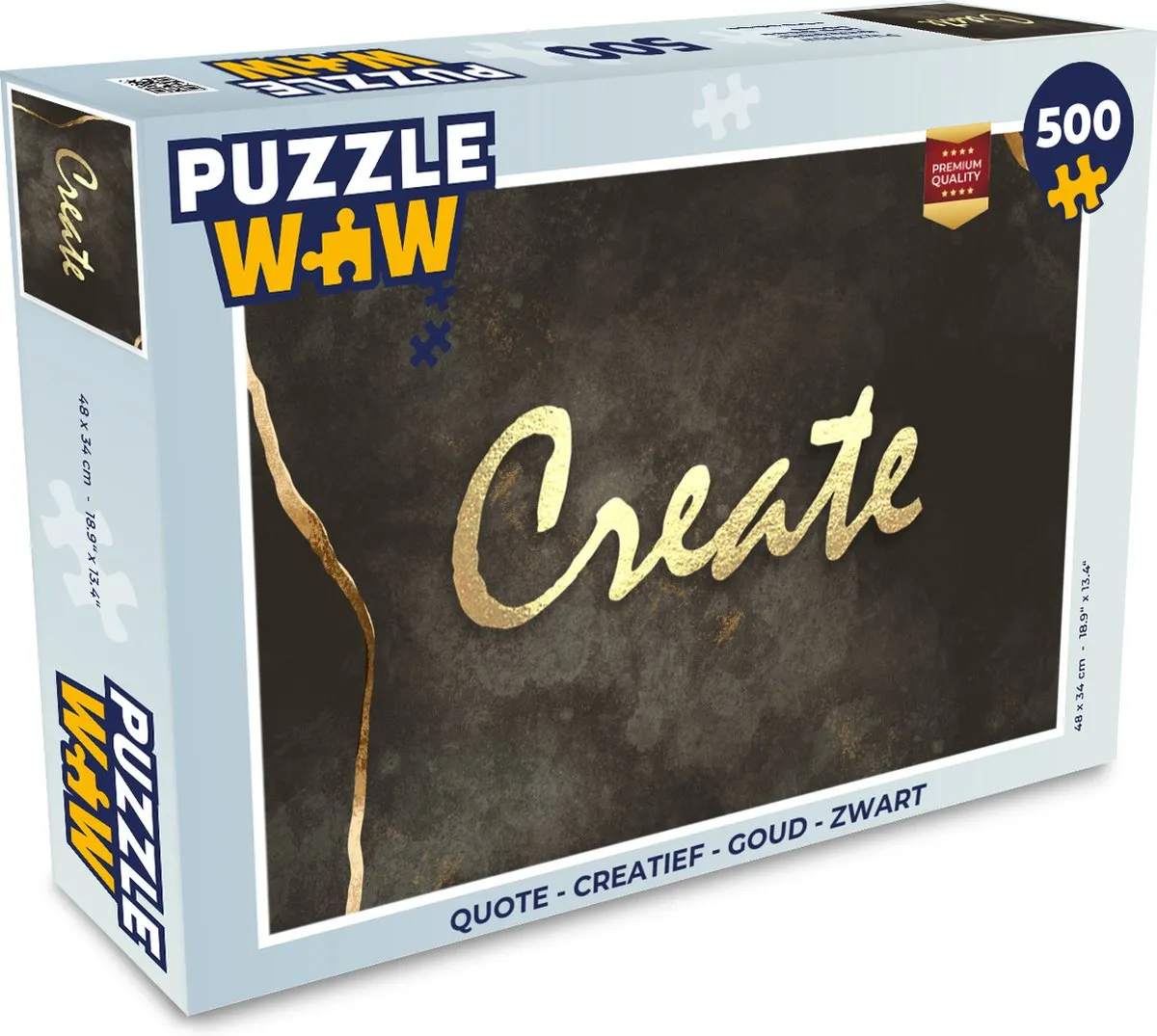 PuzzleWow Quote Legpuzzel 500 Stuks - Multicolor