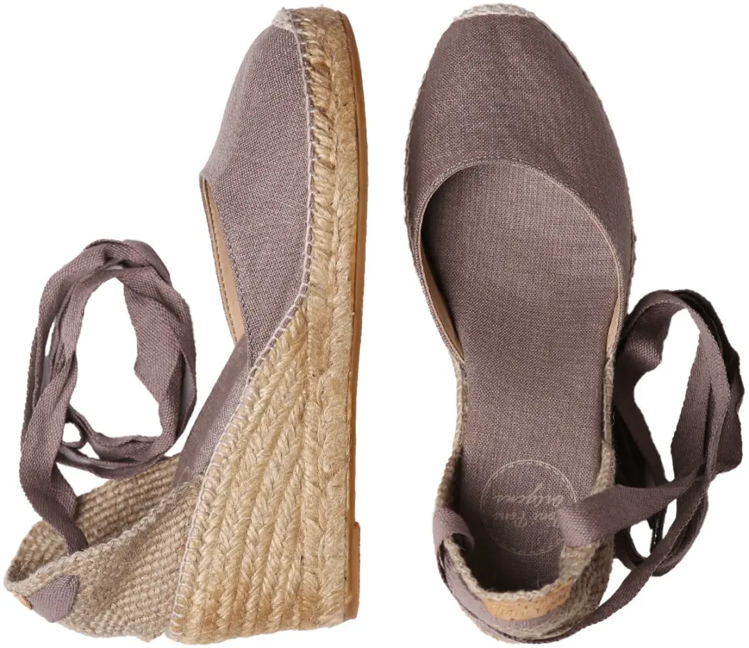 Valenciaanse espadrille met wigvormige zool en nerven