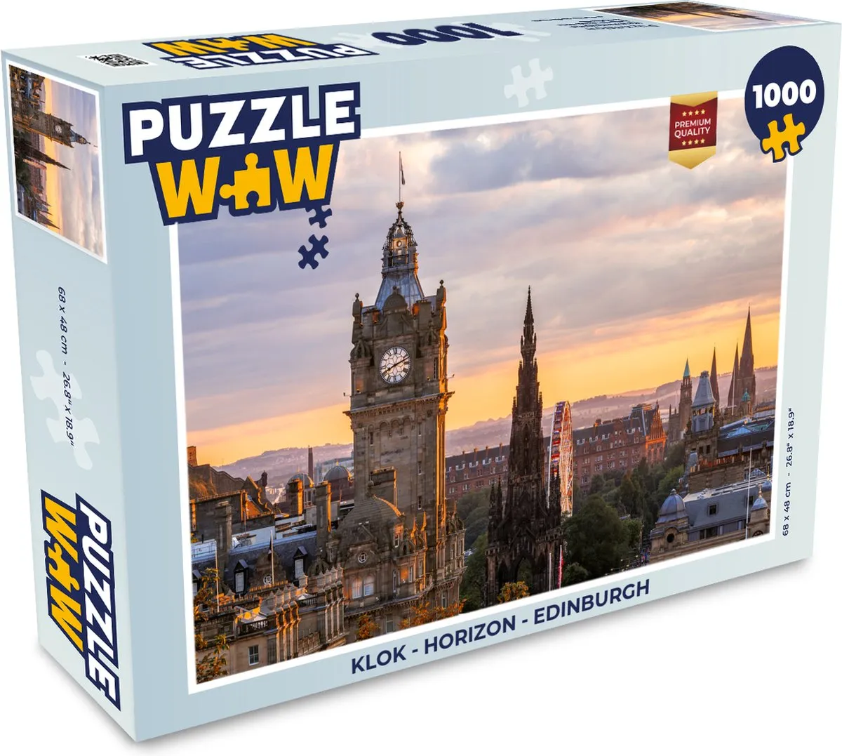 PuzzleWow Horizon Edinburgh Legpuzzel 1000 Stuks - Multicolor