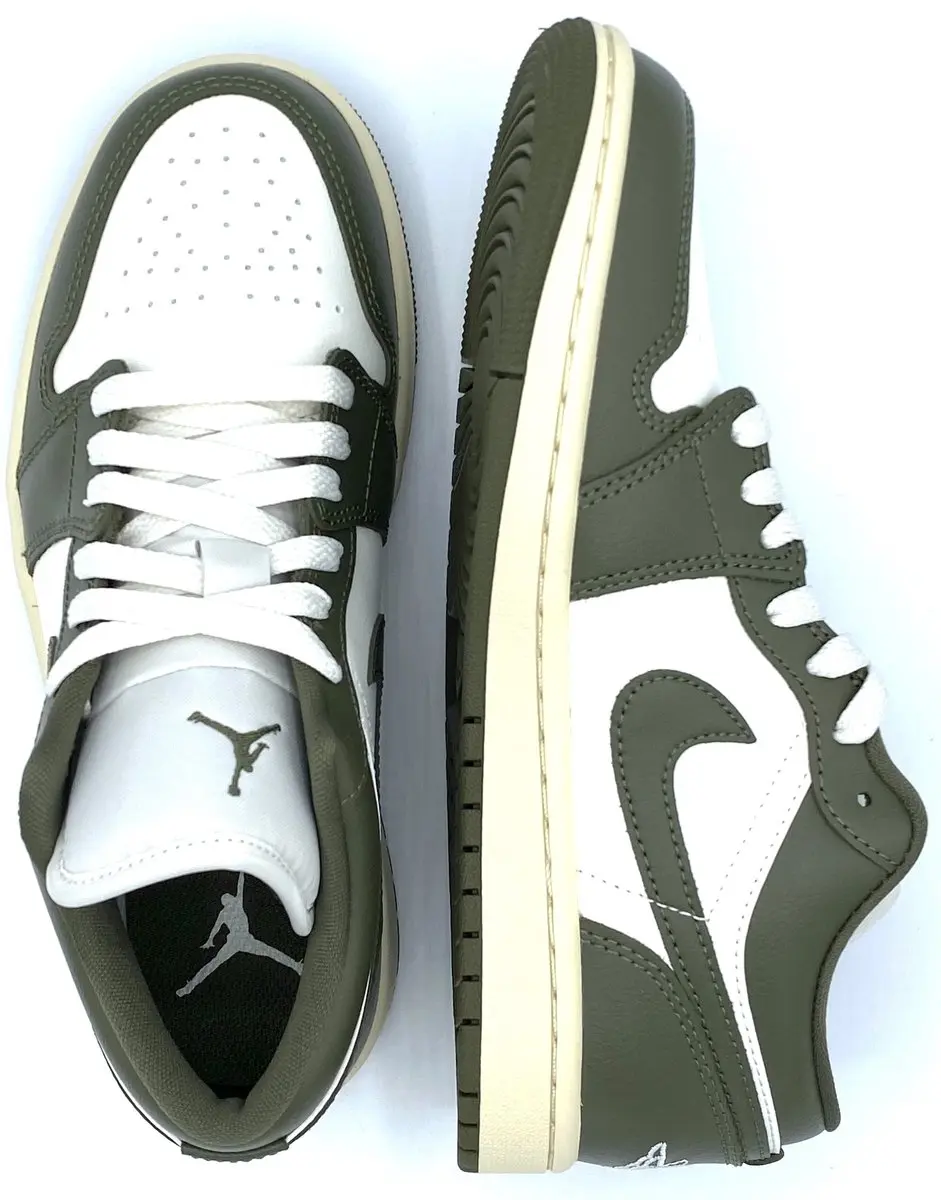 Nike Air Jordan 1 Low Dames Sneakers - 37.5 - Wit/ Groen - afbeelding 3 van 4
