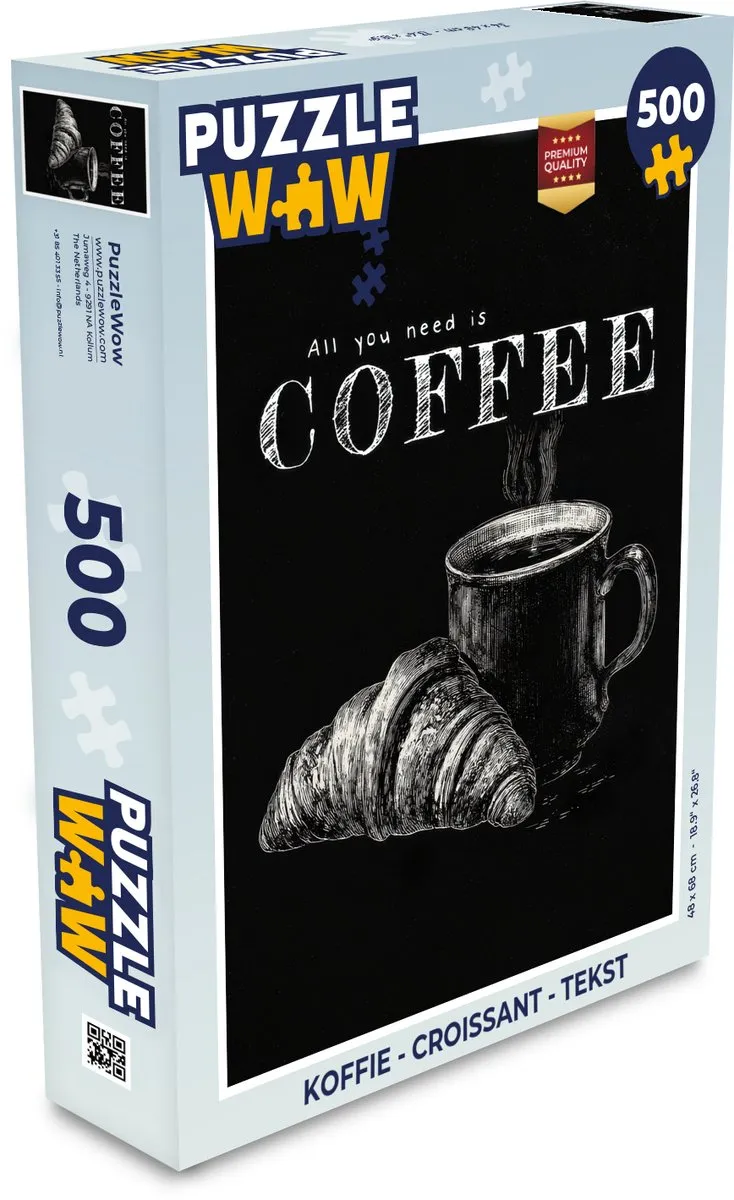 PuzzleWow Koffie Croissant Legpuzzel 500 Stuks
