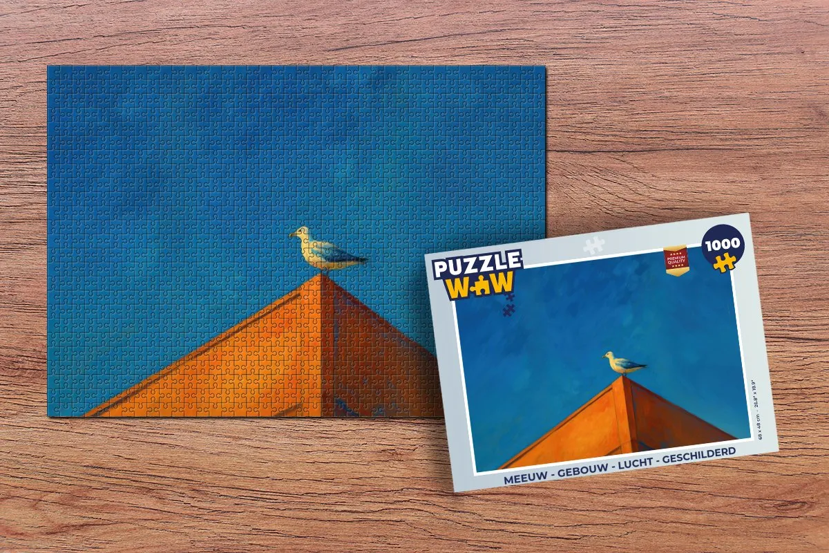 PuzzleWow Meeuw Gebouw Lucht Legpuzzel 1000 Stuks