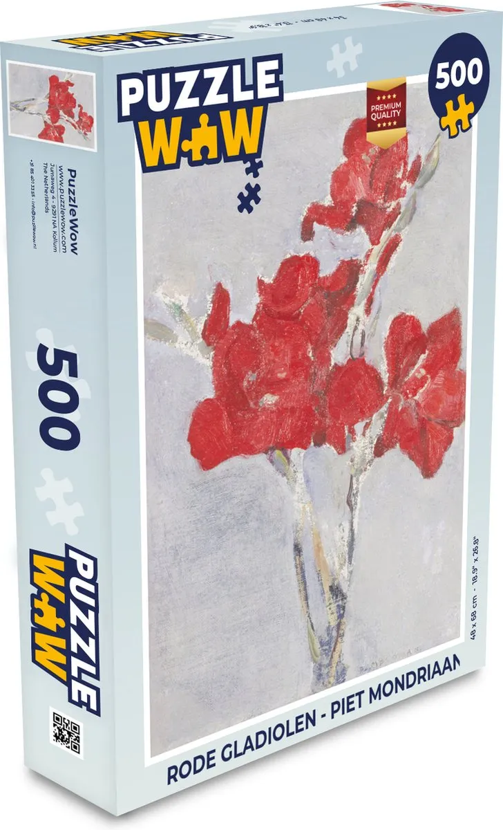 PuzzleWow Piet Mondriaan Rode Gladiolen Legpuzzel 500 Stuks