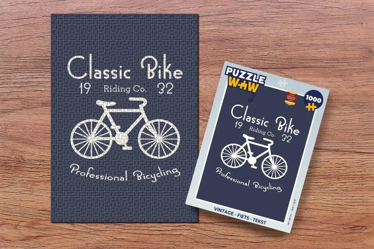 PuzzleWow Vintage Fiets Legpuzzel 1000 Stuks - Multicolor