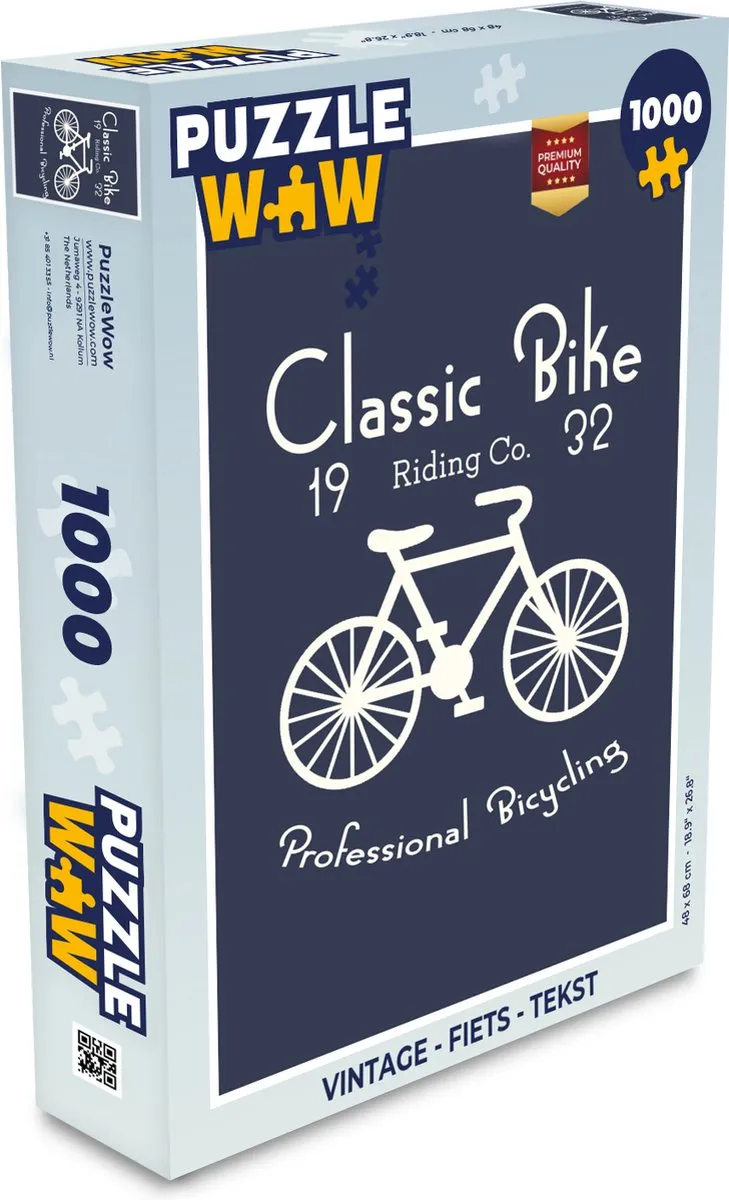 PuzzleWow Vintage Fiets Legpuzzel 1000 Stuks - Multicolor