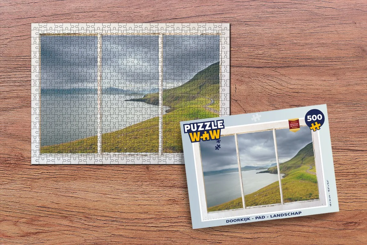 PuzzleWow Doorkijk Pad Landschap Legpuzzel 500 Stuks - Multicolor