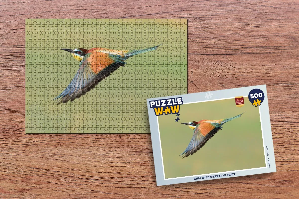 PuzzleWow Een Bijeneter vliegt Legpuzzel 500 Stuks - Multicolor