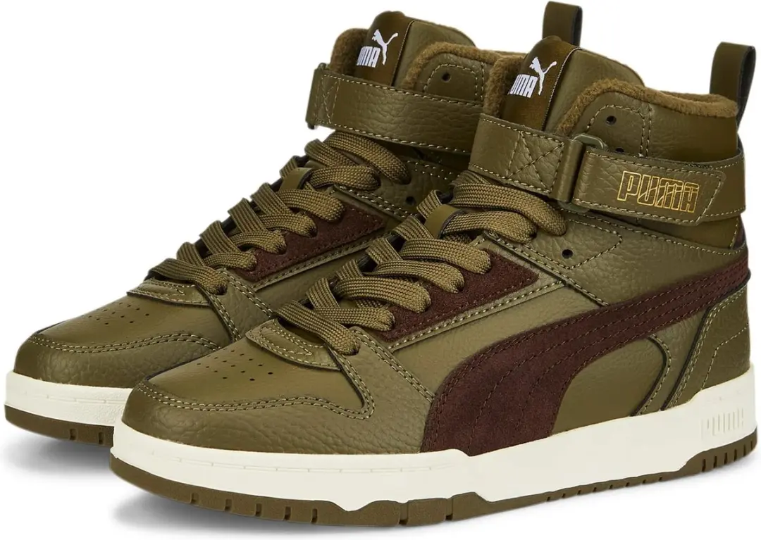 PUMA RBD Game WTR Jr Unisex Sneakers - 37.5 - Deep Olive/Dark Chocolate - afbeelding 2 van 6