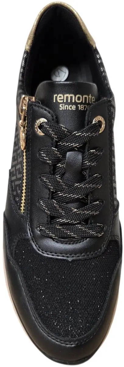Remonte D1G08-07 Dames Sneakers - Zwart/Goud - 40 - afbeelding 3 van 4