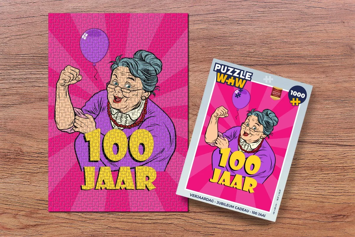 PuzzleWow 100 Jaar Legpuzzel 1000 Stuks - Multicolor