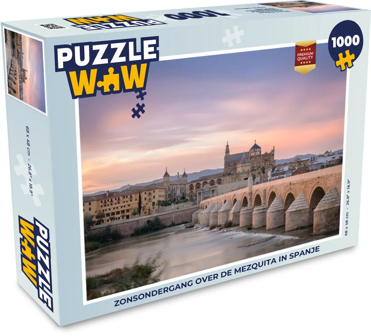 PuzzleWow Legpuzzel Zonsondergang Mezquita Spanje 1000 Stuks - Multicolor